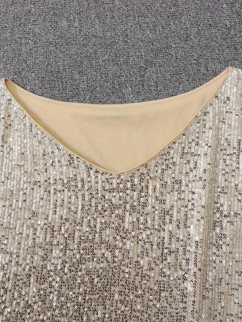 Robe À Paillettes col rond Soirée Pour Femme | Mini