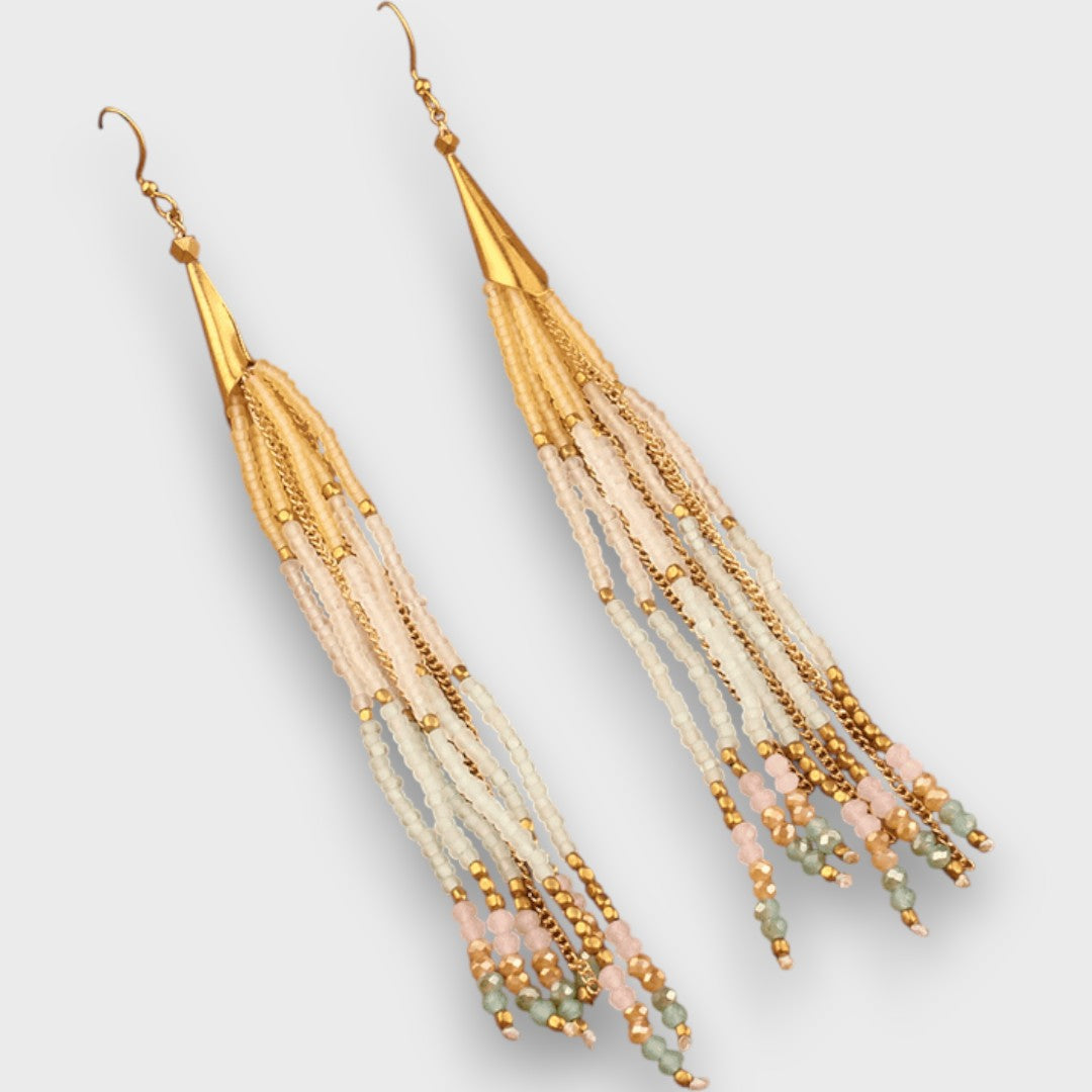 Isalda – Boucles d'Oreilles Vintage en Bois et Perles