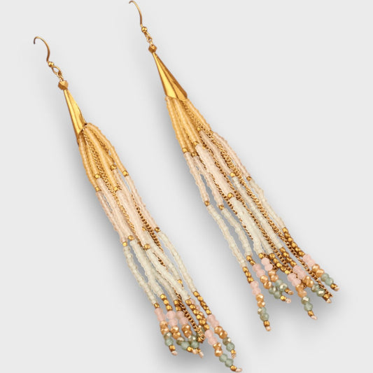 Isalda – Boucles d'Oreilles Vintage en Bois et Perles