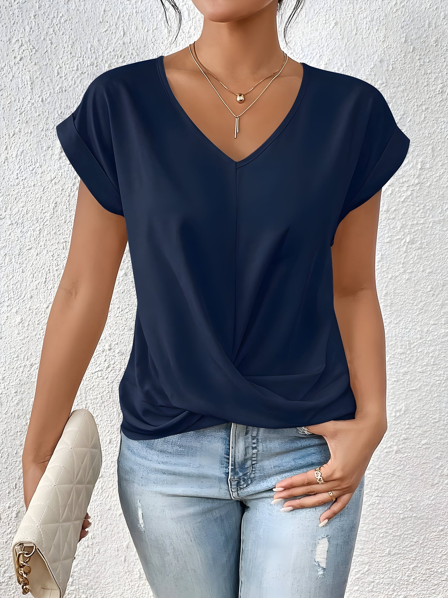 Maia – Haut V-Neck à Devant Torsadé