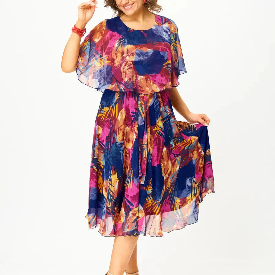 Yvonne - Élégant Robe Midi de Style Kimono