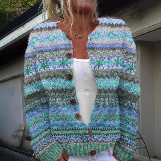 Lotte | Cardigan bleu avec motif