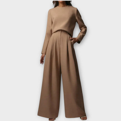Ensemble Élégant à Deux Pièces avec Pantalons Amples