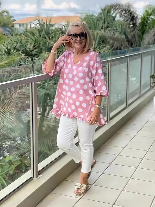 Lucienne – Blouse V-Neck Élégante