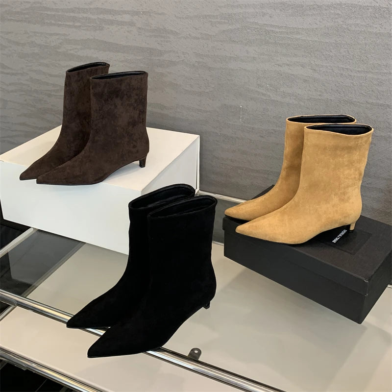 Botas Maria – Belles Bottes en Daim Marron