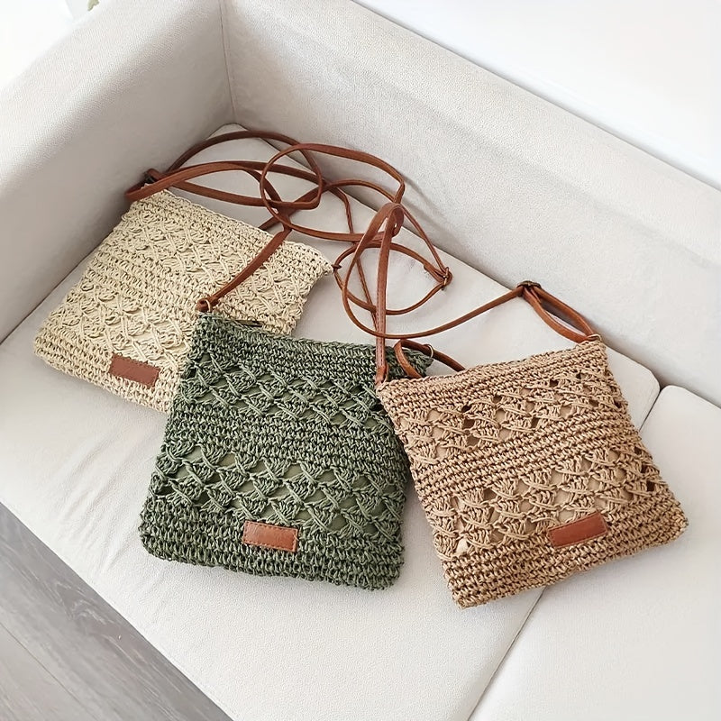 Sac à bandoulière en paille chic