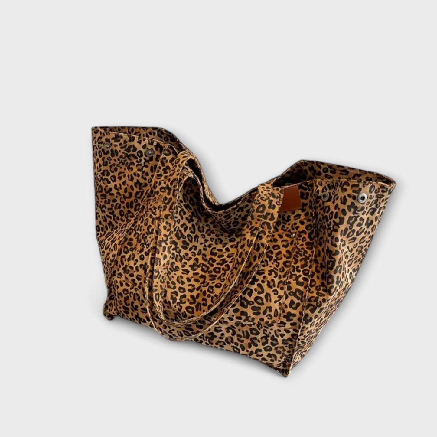 Sac à Bandoulière Élégant en Toile avec Imprimé Léopard