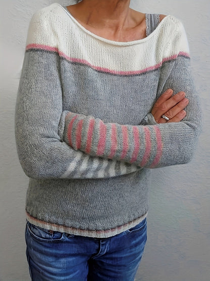 Katharina - Pull à Manches Longues Rayé