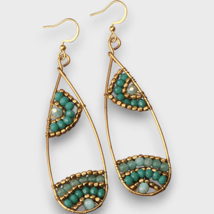 Isalda – Boucles d'Oreilles Vintage en Bois et Perles
