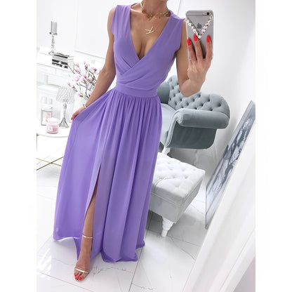Robe en lin sans manches pour femme