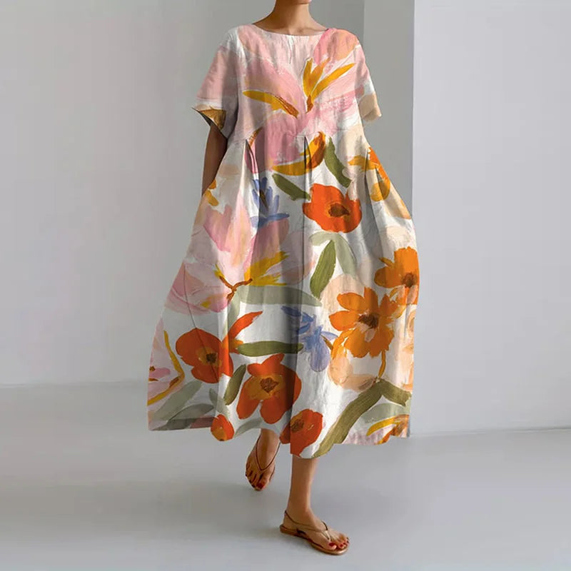 Wren - Robe fluide avec imprimé de fleurs fraîches élégante