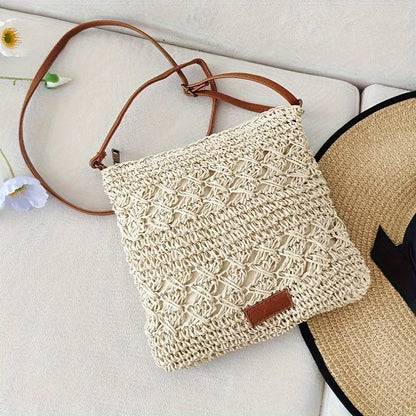 Sac à bandoulière en paille chic