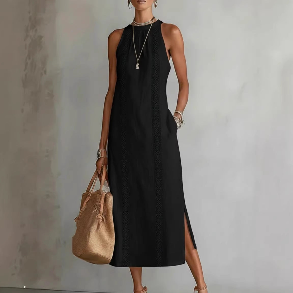 Robe Maxi Vittoria - Élégance Intemporelle et Broderie Artisanale