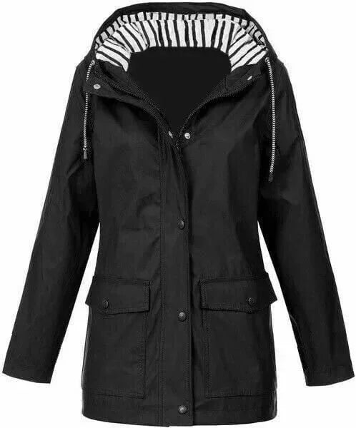Ilektra - Veste Élégante Imperméable à Manches Longues avec Capuche