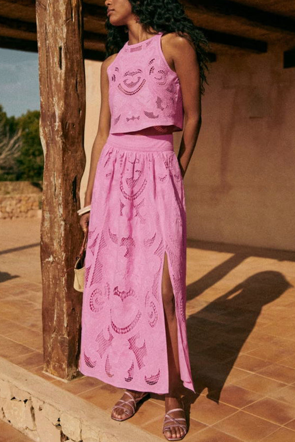Romy | Ensemble en Dentelle Rose Moise