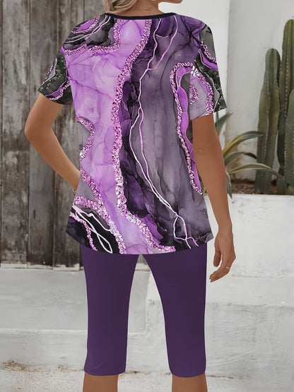 Luna™ | Ensemble Stretch Imprimé en Deux Pièces