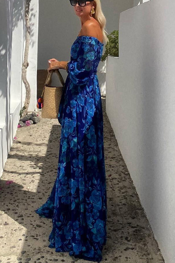 Francesca - Robe Maxi Fleurie Off-the-Shoulder