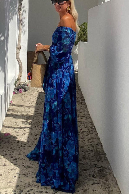 Francesca - Robe Maxi Fleurie Off-the-Shoulder
