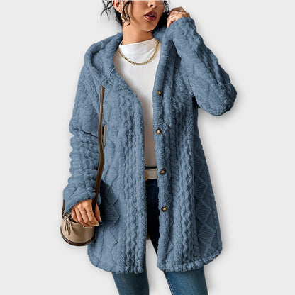 Veste d'Hiver avec Capuche Texturée et Confortable