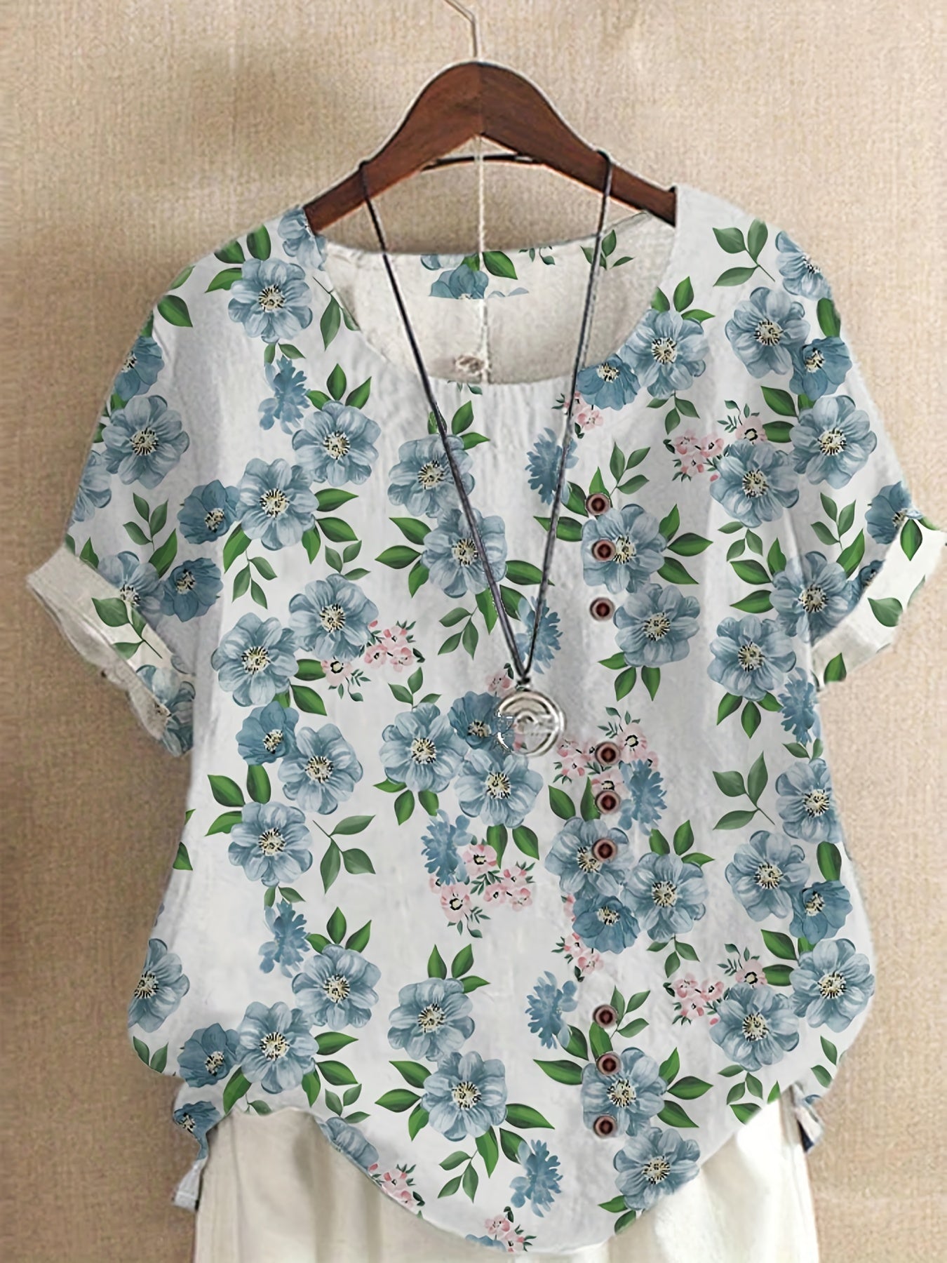 Sienna – Blouse à Détail Boutonné Floral