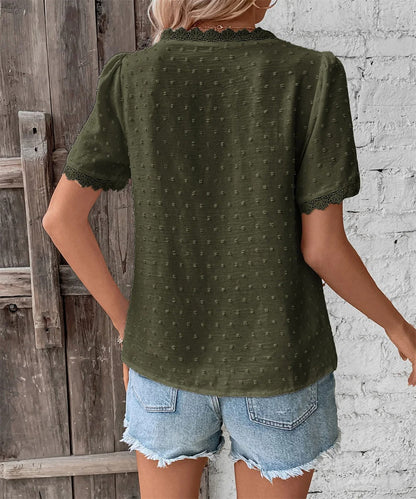 Maxine - Élégante Blouse d'Été à Col V