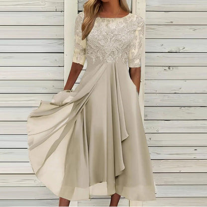 Scarlett™ - Robe Midi avec Manches en Dentelle