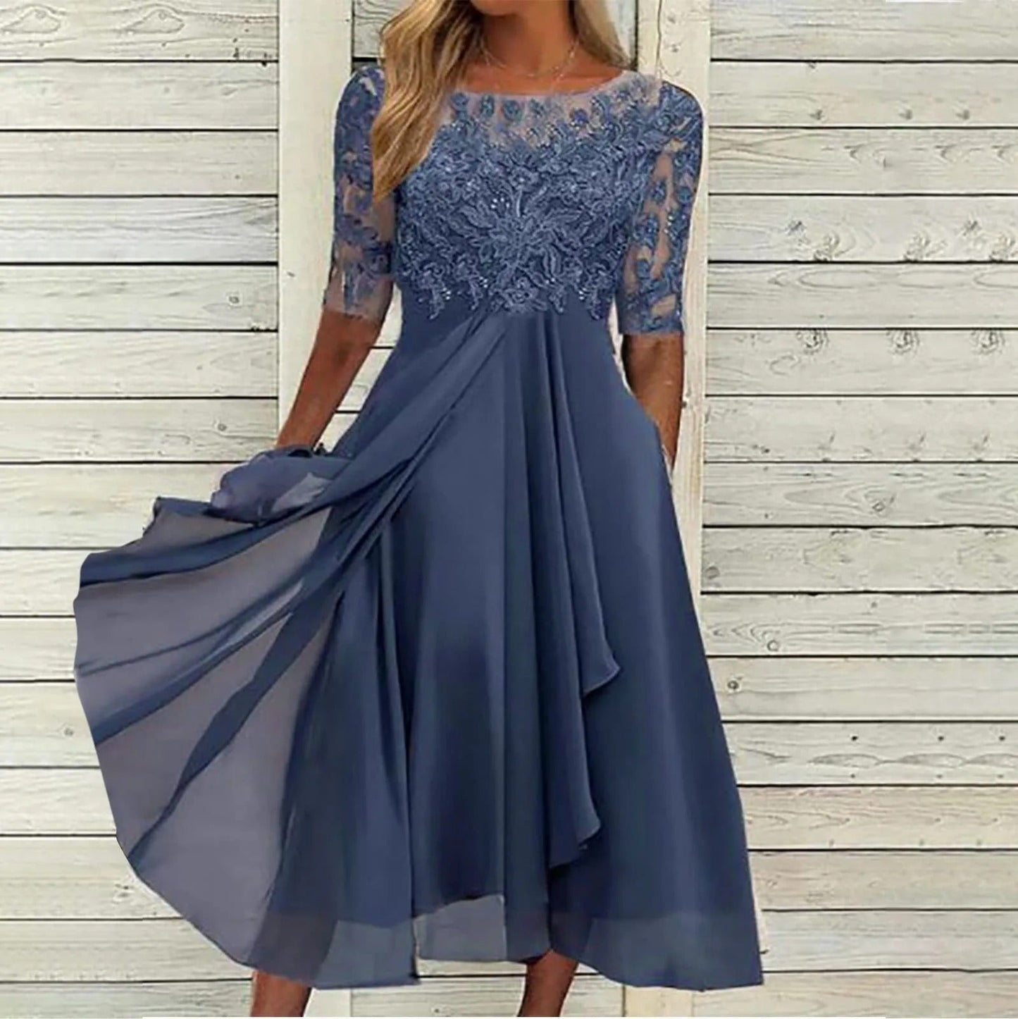 Taryn® | Robe Midi en Dentelle Élégante