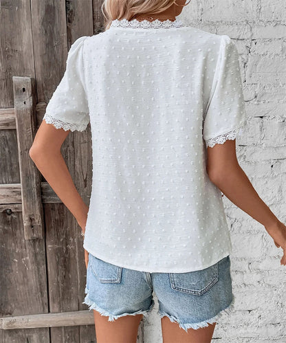 Maxine - Élégante Blouse d'Été à Col V