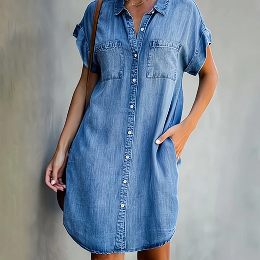 Delight – Robe en jean décontractée avec boutons