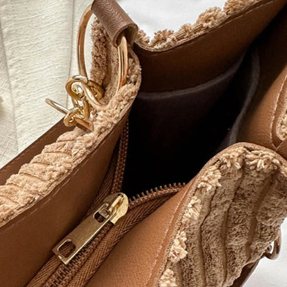 Onyx - Sac à Bandoulière en Velours Côtelé de Grande Capacité