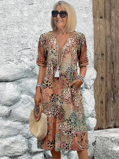 Harper - Élégant robe midi à fleurs