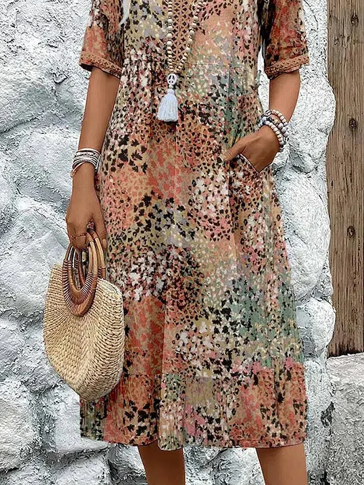 Harper – Robe midi élégante avec motif floral