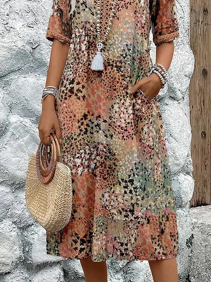 Macy - Robe midi à imprimé floral, ensemble élégant