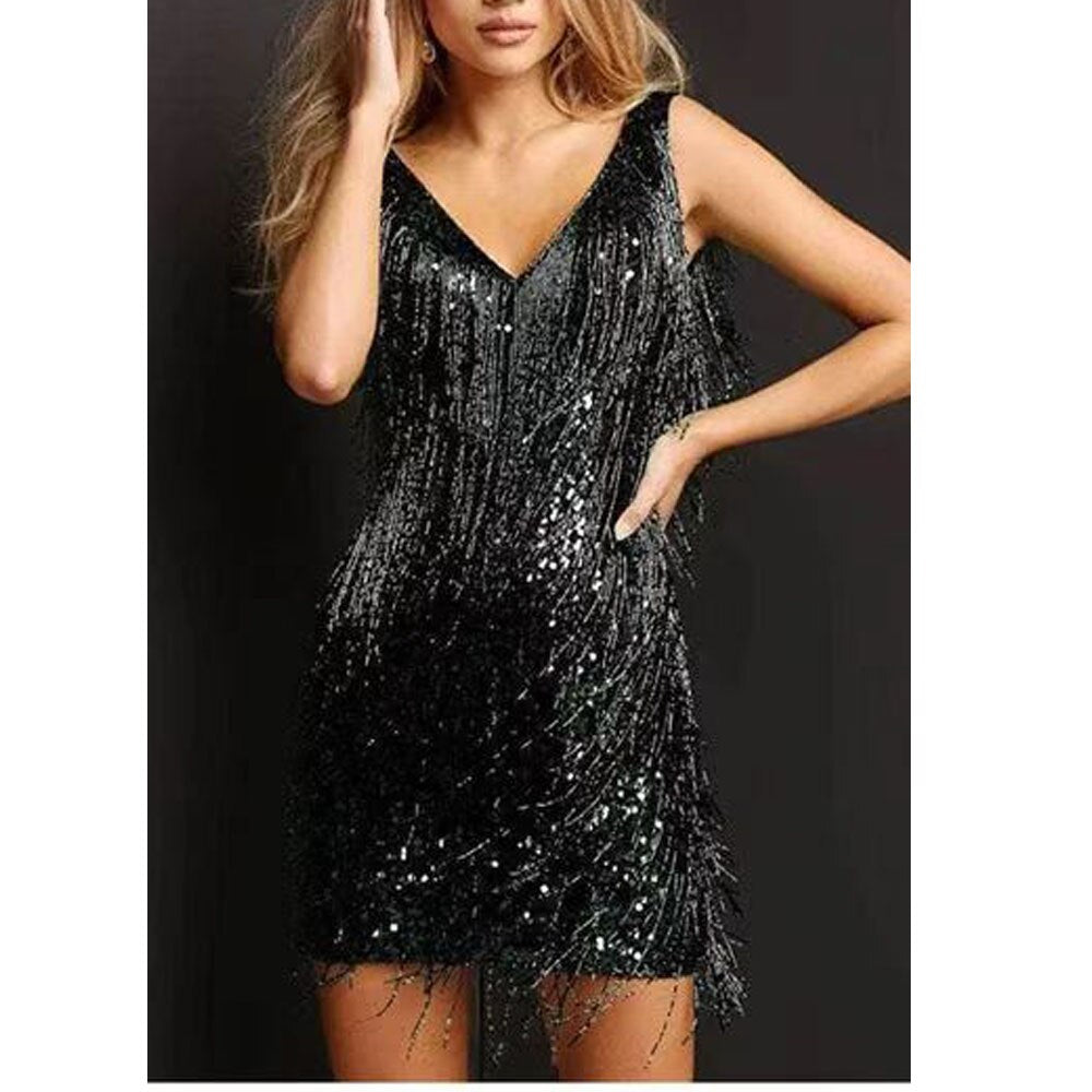 Elin – Robes brillantes avec franges pour occasions spéciales