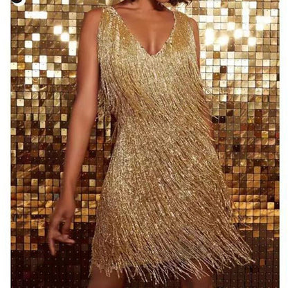Elin – Robes brillantes avec franges pour occasions spéciales