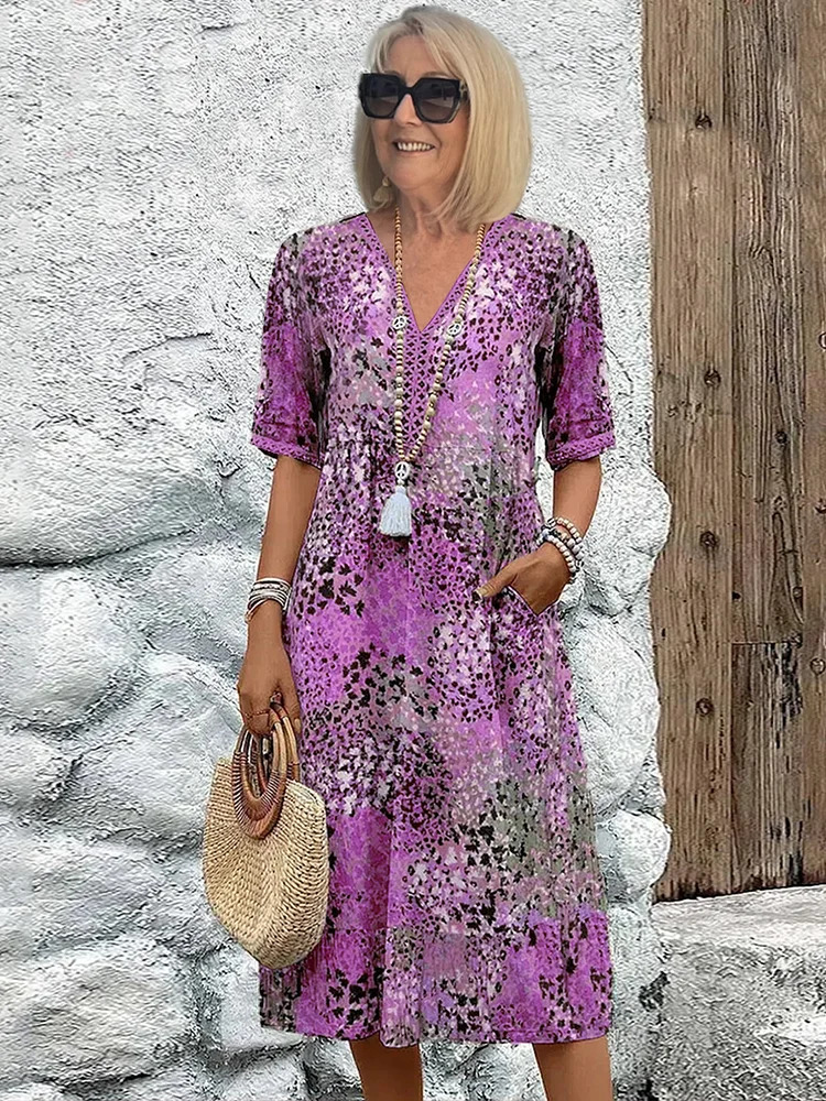 Harper – Robe midi élégante avec motif floral