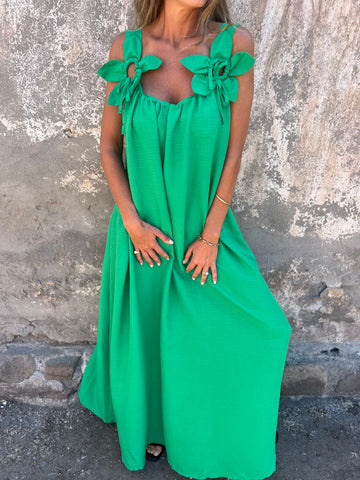 Robe Fleurie Décolletée en U - Élégance Intemporelle
