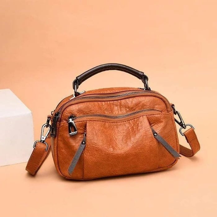 Finbjørg | Petit Sac Polyvalent en Ombre de Cognac Doré