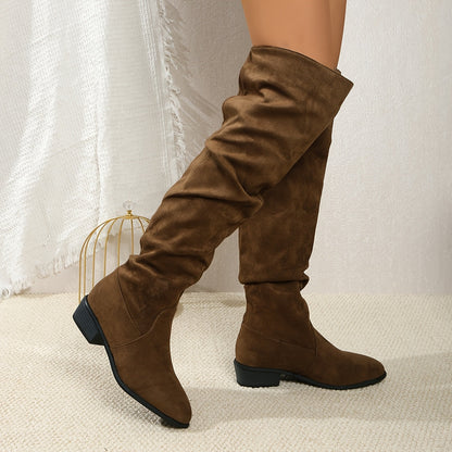 Bottes longues pour femmes à la mode, polyvalentes, au-dessus du genou