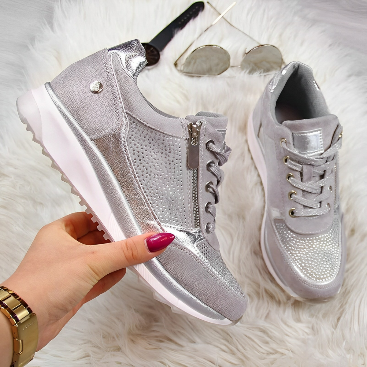 Pro Chaussures - Baskets avec Fermeture Éclair