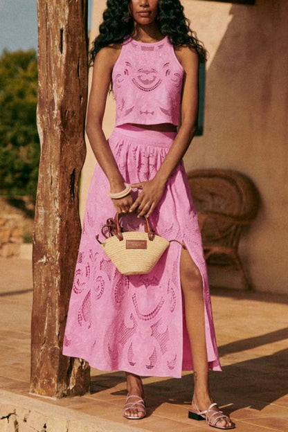 Romy | Ensemble en Dentelle Rose Moise