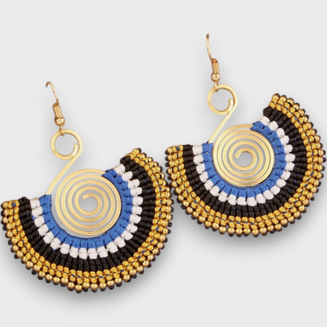 Isalda – Boucles d'Oreilles Vintage en Bois et Perles