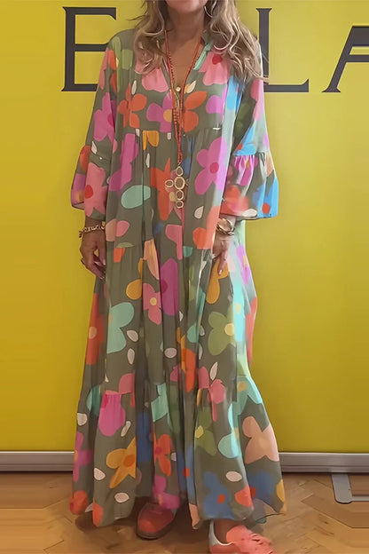 Rêve Floral | Robe Maxi à la Coupe Confortable