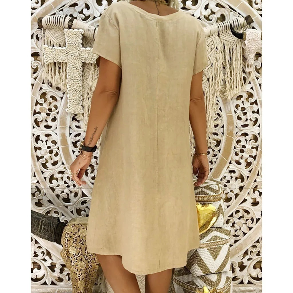 Felicia - Robe en coton décontractée et ample