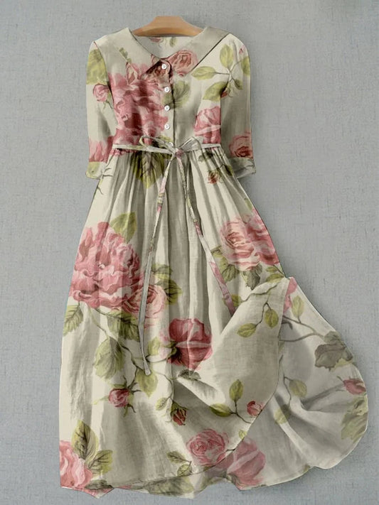 Marley - Robe Florale en Dentelle Vintage avec Taille Ajustable
