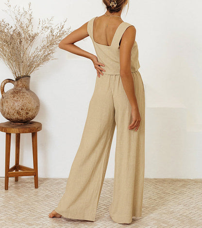 Milena - Ensemble Haut Minimaliste et Pantalon Large