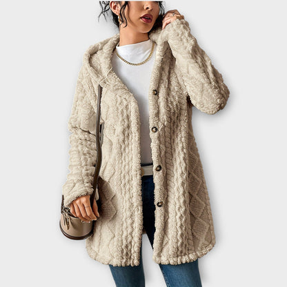 Veste d'Hiver avec Capuche Texturée et Confortable
