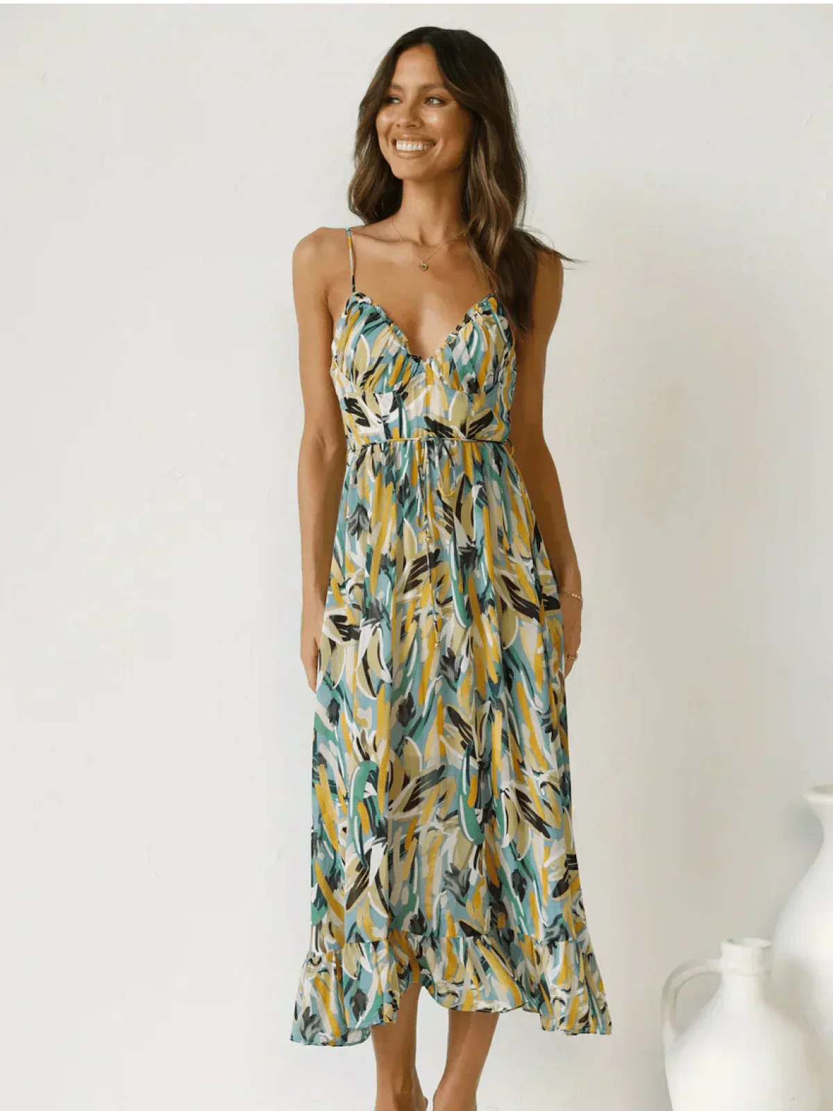 Chiara - Robe Midi Colorée Femme | Élégance Estivale