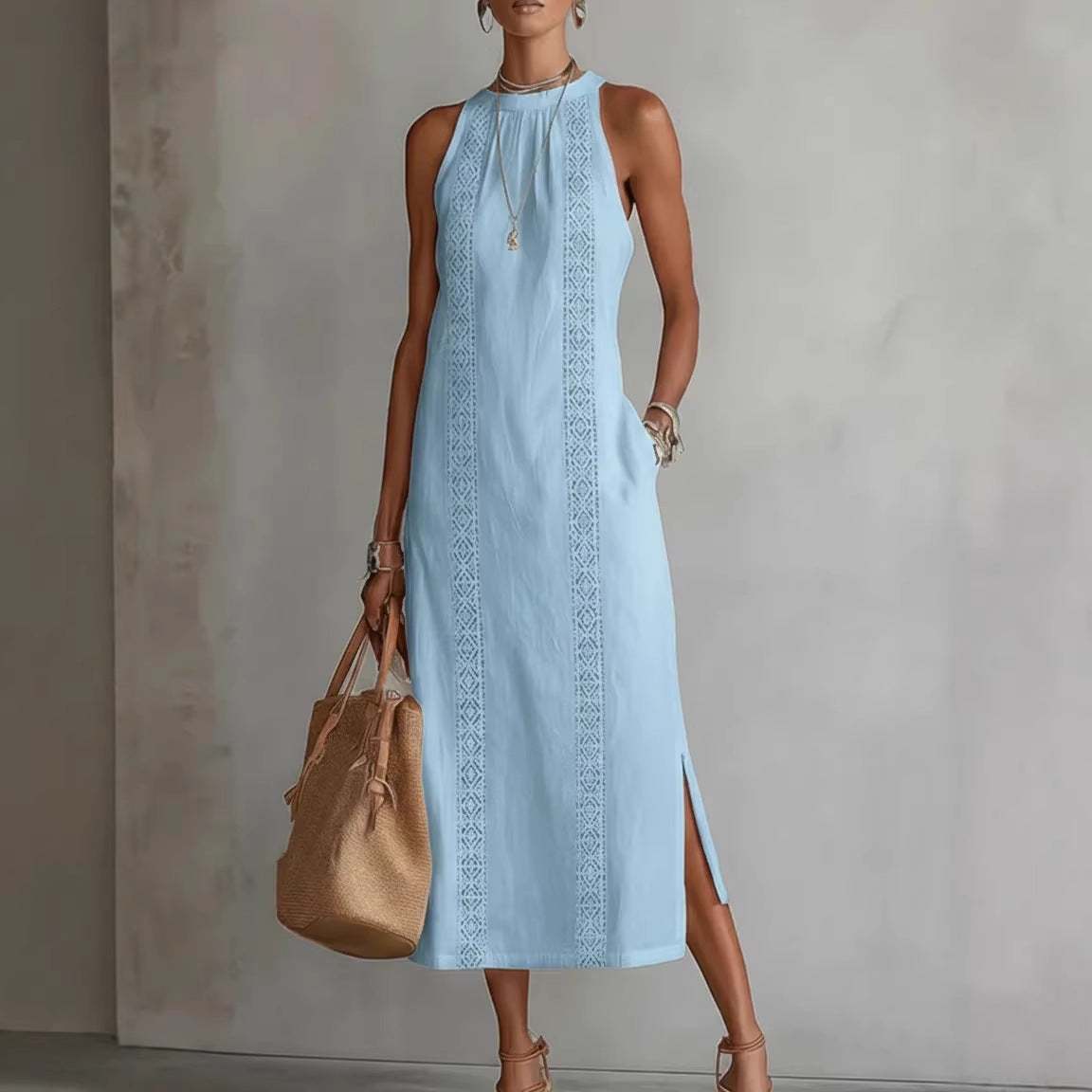 Robe Maxi Vittoria - Élégance Intemporelle et Broderie Artisanale