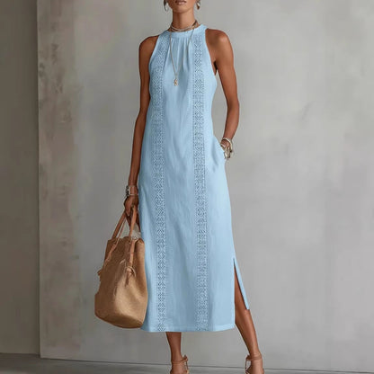 Robe Maxi Vittoria - Élégance Intemporelle et Broderie Artisanale
